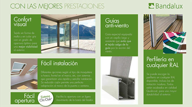 Colores para mosquiteros Bandalux en Mallorca
